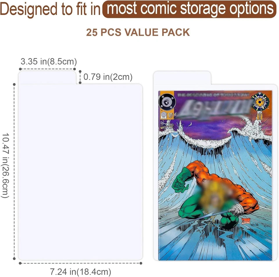 Comic Book Dividers, 25 Pack Cardboard Comic Book Dividers with Tabs for Comic B