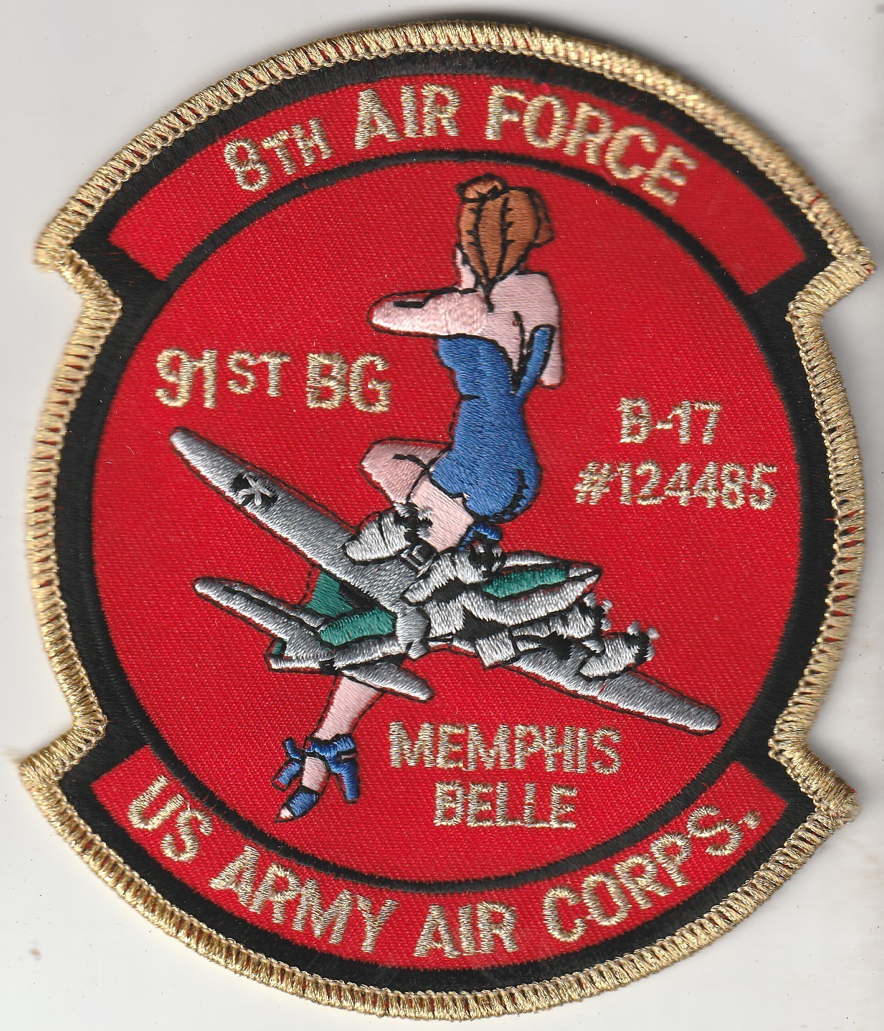 USAF Air Force 91st Bombardment Group B-17 8th air force army air corps patch