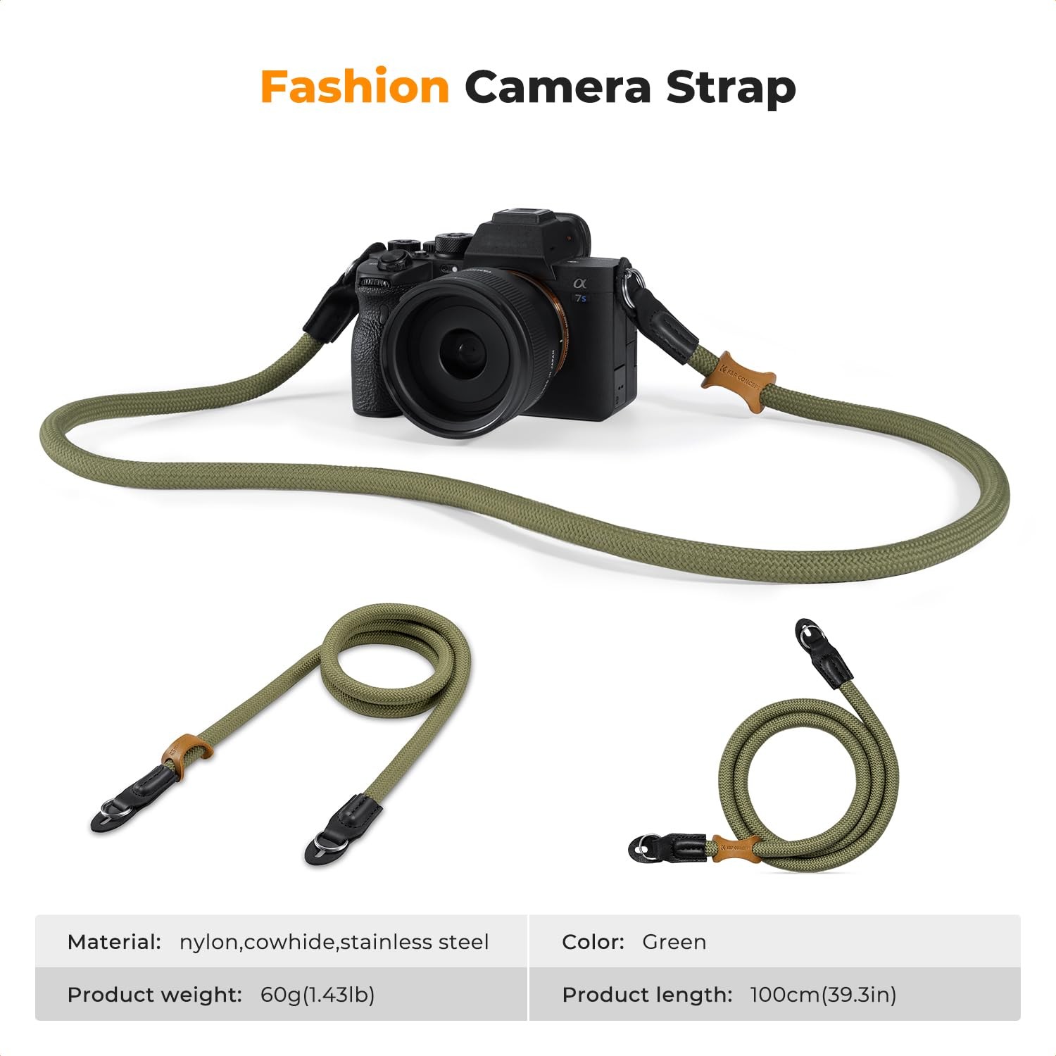 Camera Neck Strap,100cm Nylon Rope Camera Shoulder Strap with O-ring for DSLR Ca
