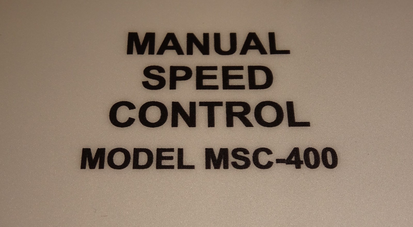 Schaefer MSC-400B Manual Variable Speed Control MSC400B 120/240 VAC NEW