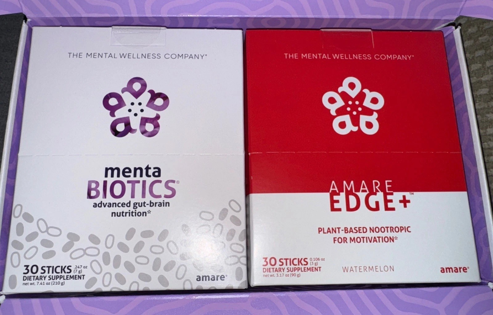 Amare Happy Juice Pack Watermelon Edge+ MentaBiotics Classic - NEW SEALED !🔥🔥