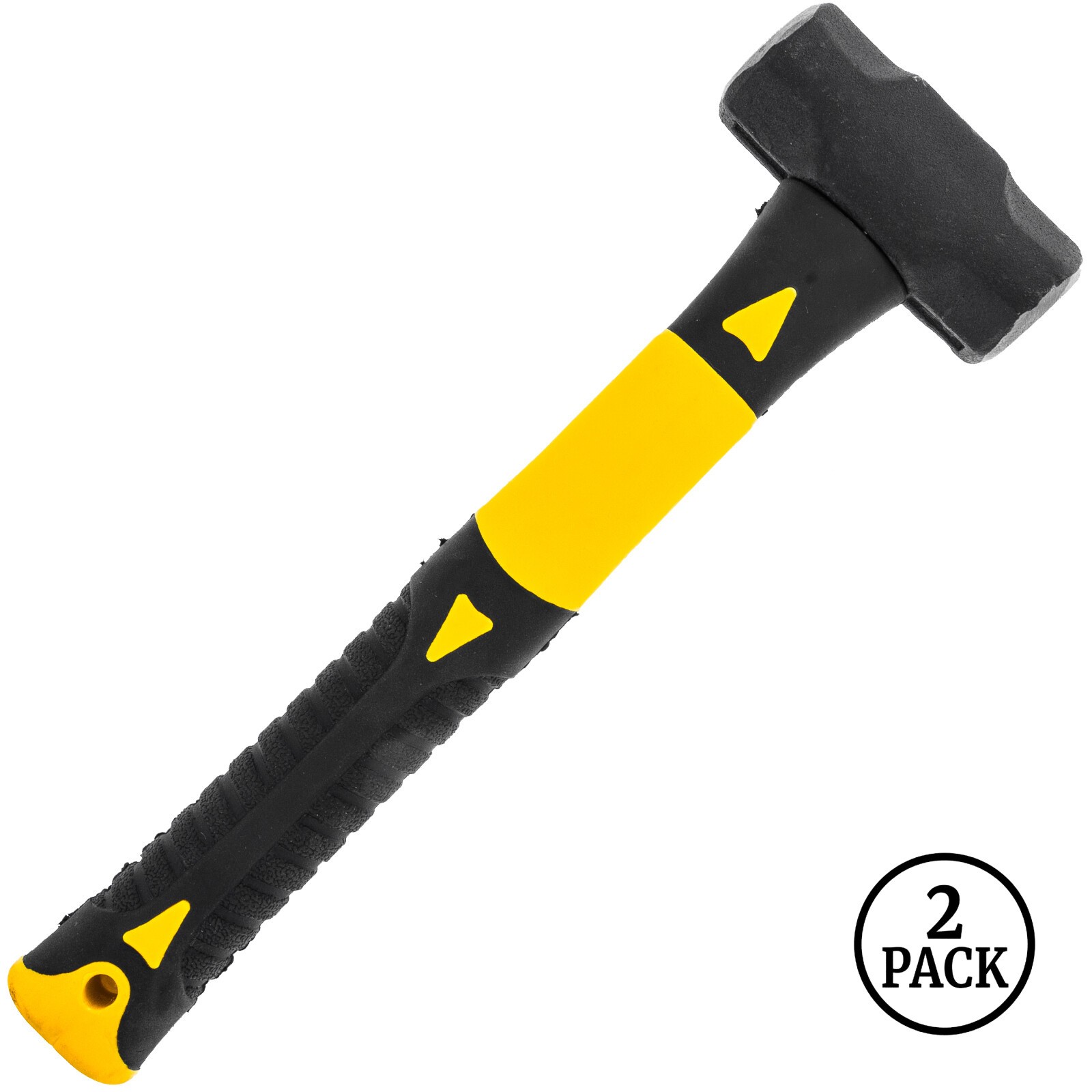 2 Pack ToolTreaux 1lb Steel Sledge Hammer with Non Slip Rubber Grip, 10 Inch
