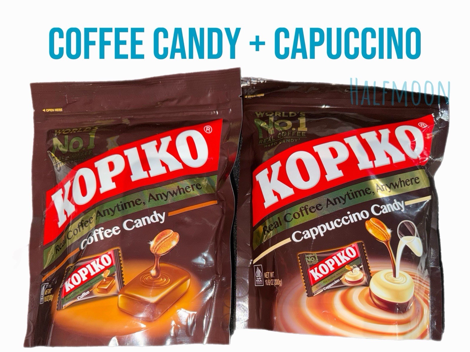 Kopiko Coffee Candy + Cappuccino Candy Bundle 10.6oz Each Bag