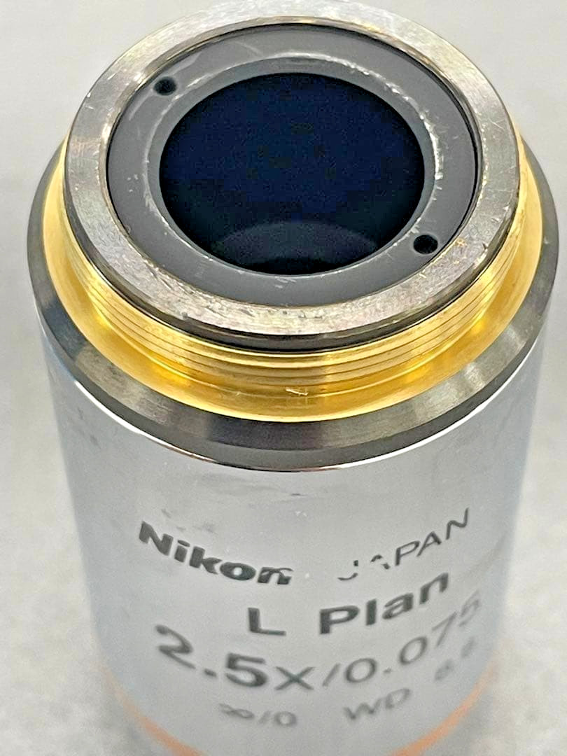 Nikon Microscope Objective lens L Plan 2.5X / 0.075WD 8.8 Good condition From JP