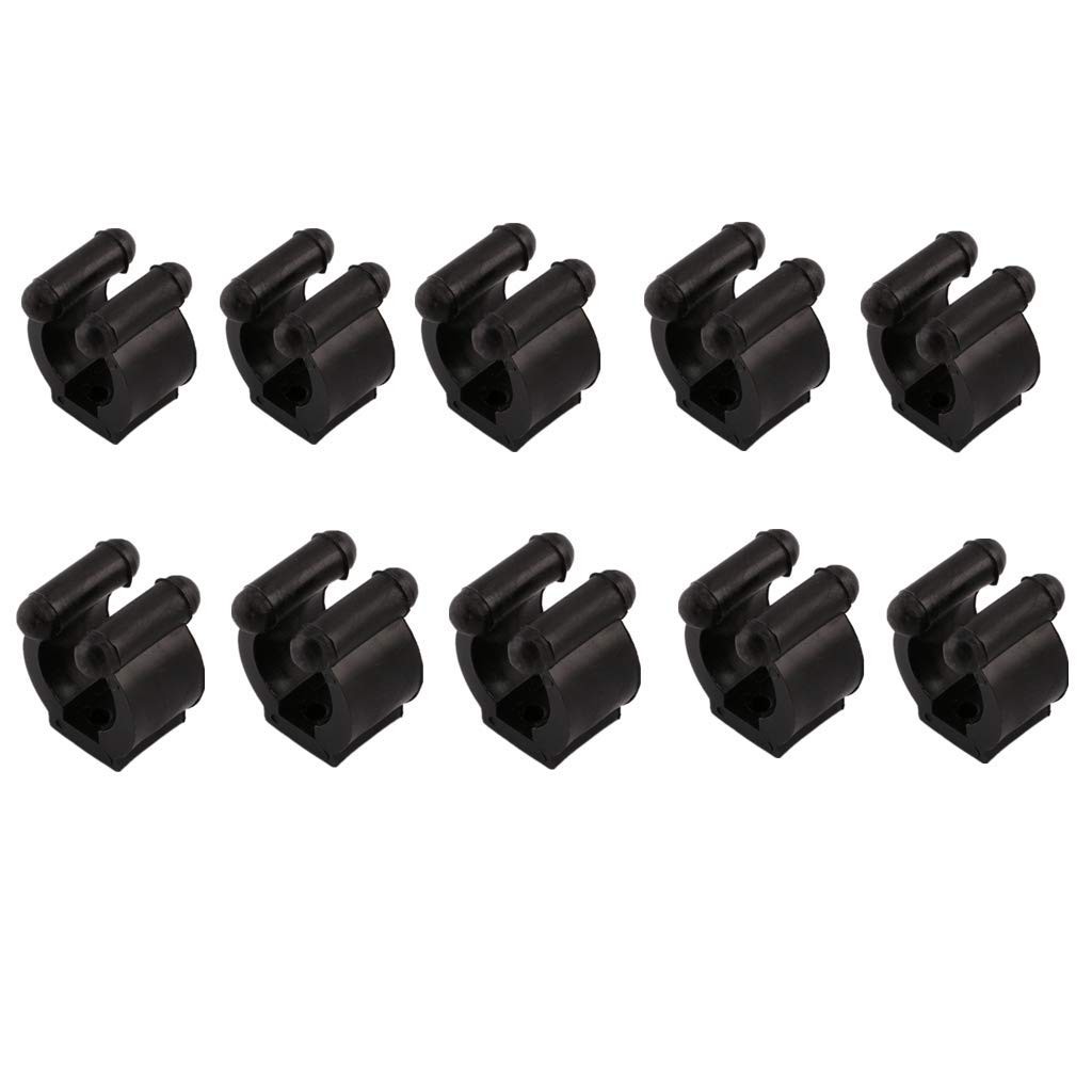 QYM 10 Pieces Billiards Snooker Cue Clips Clamps Fishing Rod Clip Black