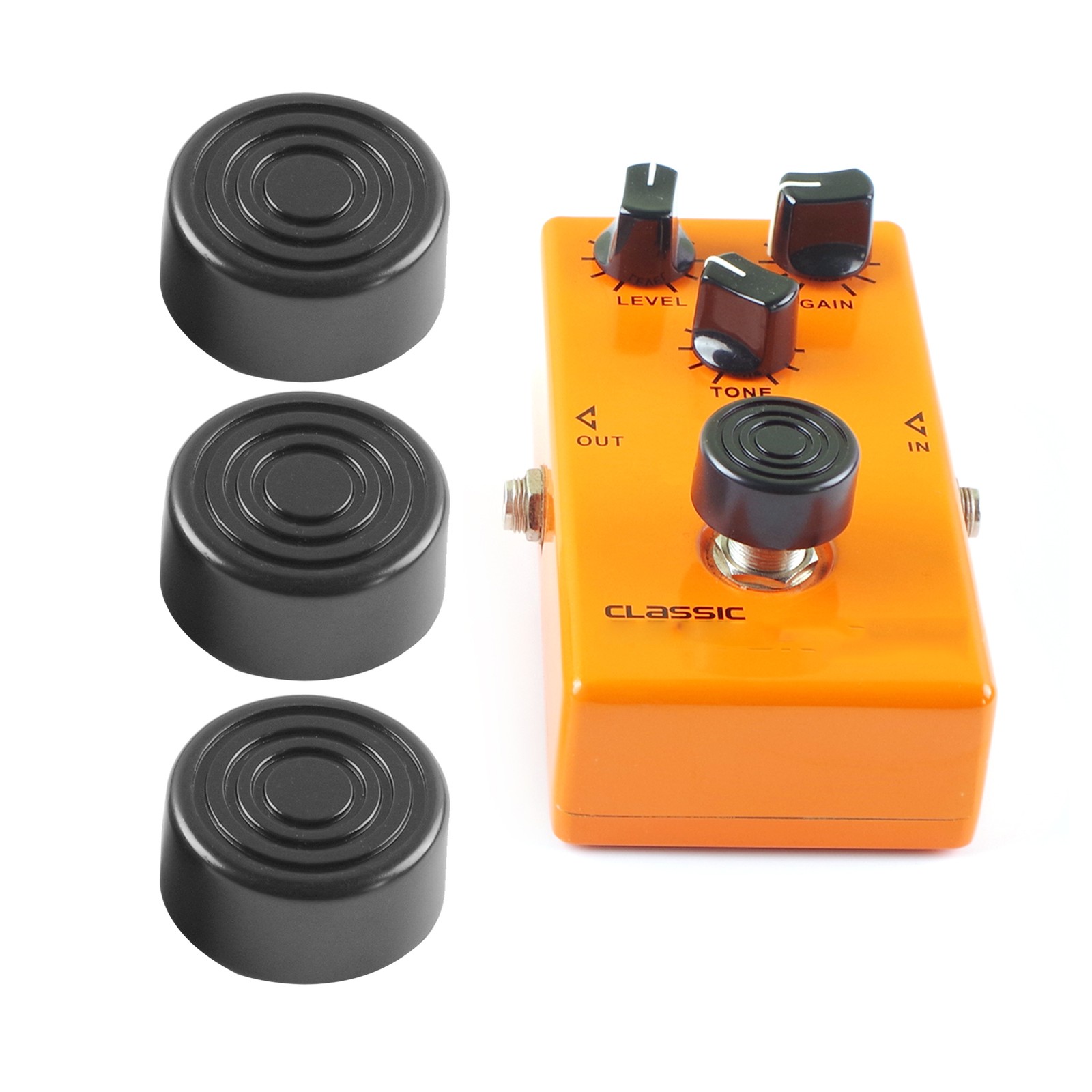 3pcs Footswitch Topper Protector ABS Bumpers For Guitar Effect Pedal Black