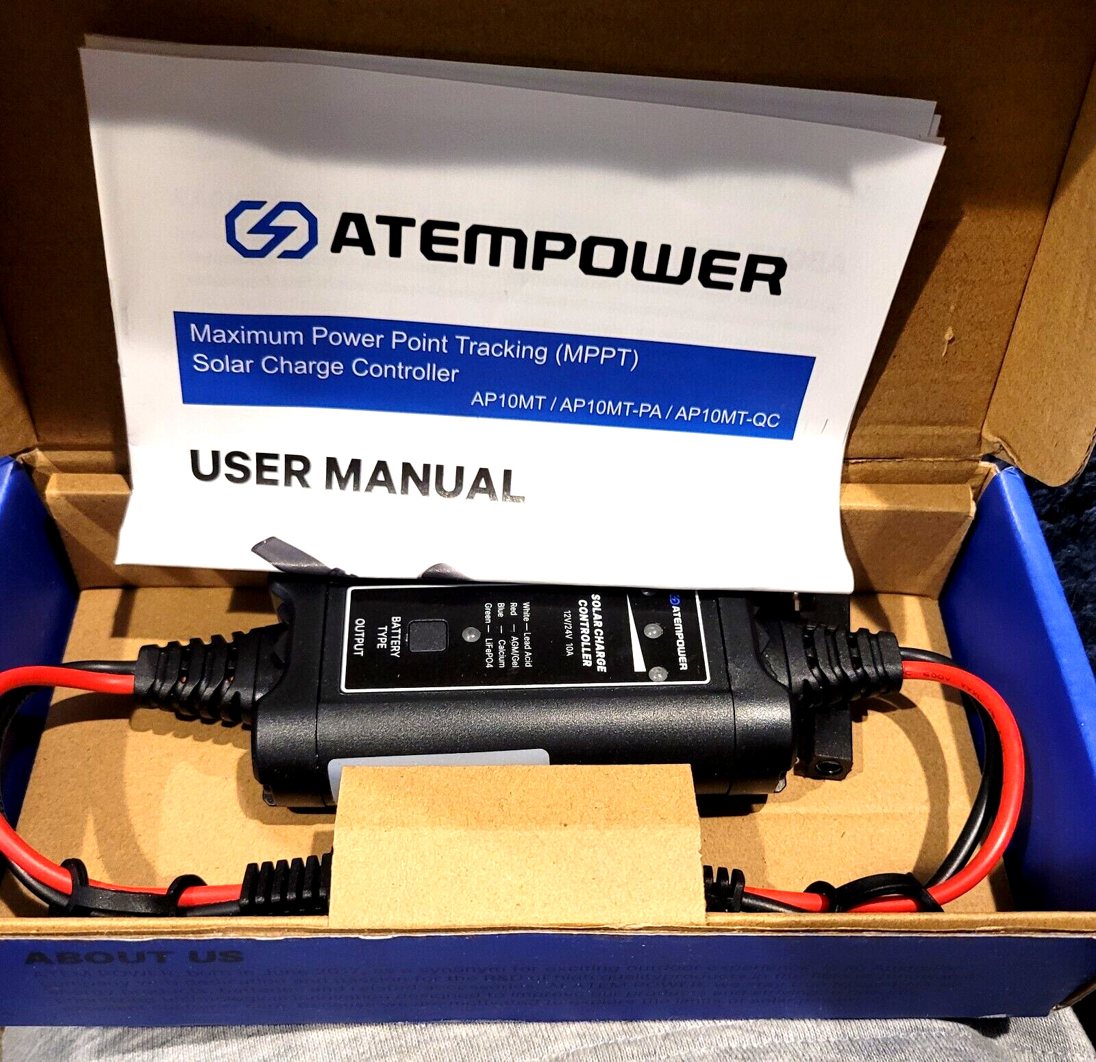 10A MPPT Solar Charge Controller 12/24 Volt - AP10MT -PA - NEW/DAMAGED BOX