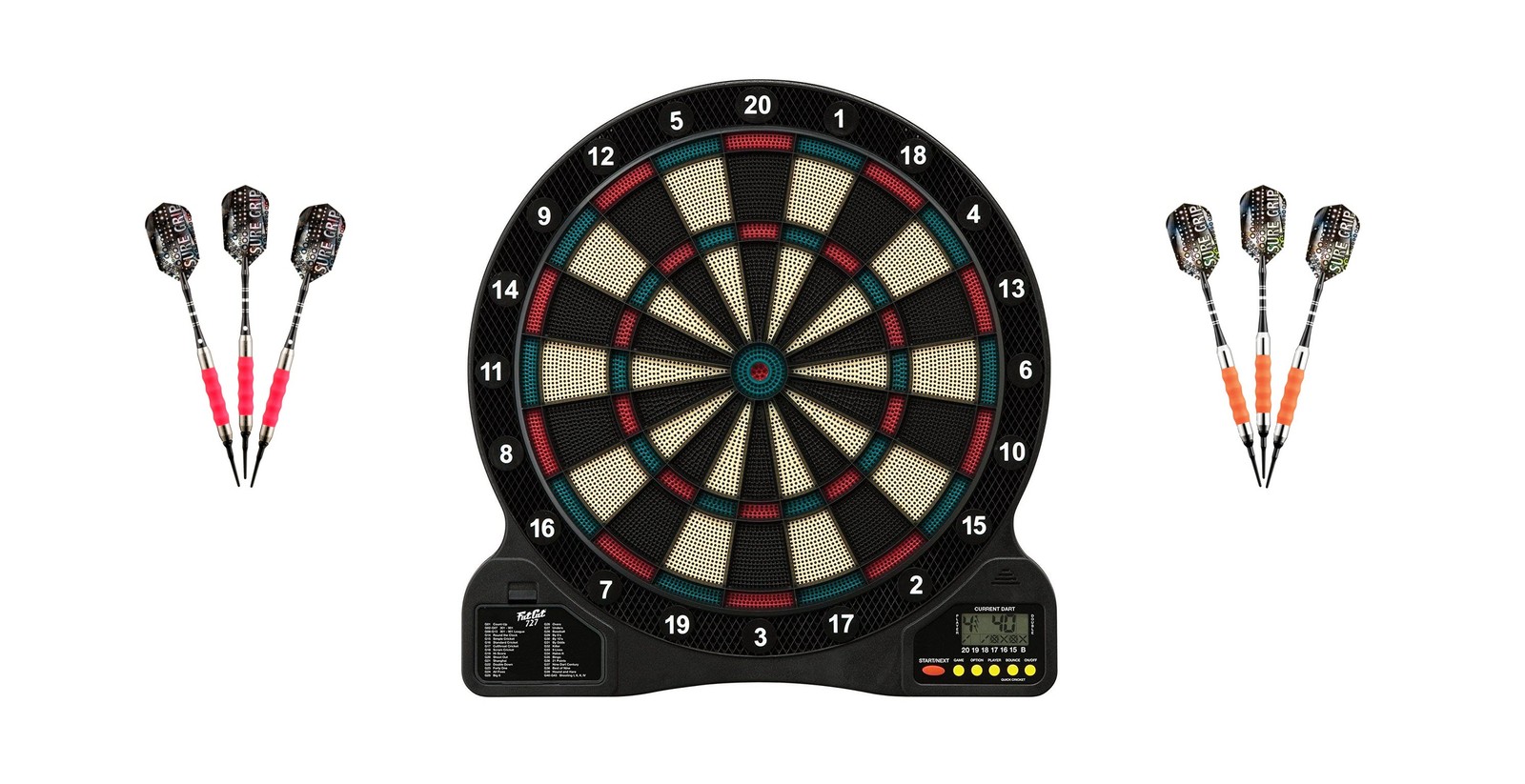 Electronic Soft Tip Dartboard + Orange Darts 16 Grams + Viper Pink Darts