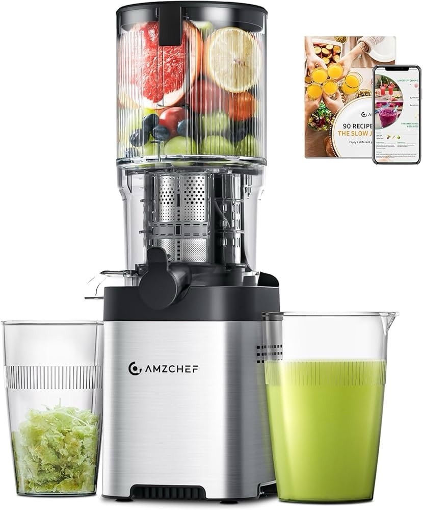 Cold press Juicer Machines with 5.2" Extra Self-Feeding