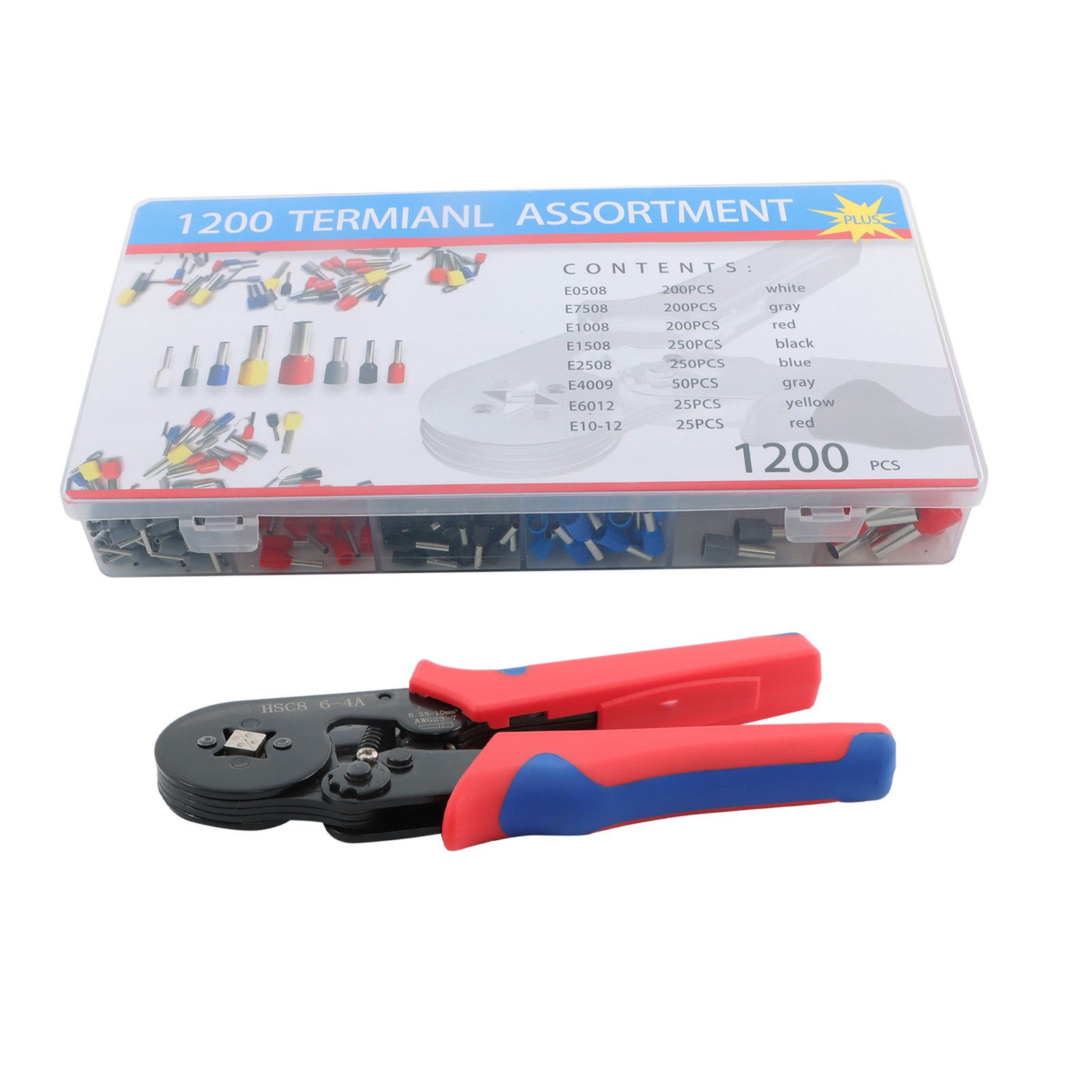 With 1200pcs Wire Ferrules Crimp Crimping Tool Kit High Hardness Crimper Plier
