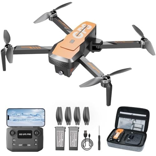 Drones with Camera for Adults 4K - GPS Drone with Auto Return, Brushless Orange