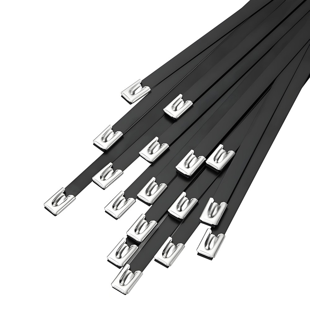 100mm - 3000mm Length Cable Tie Zip Black Wraps Strong Metal 304 Stainless Stee