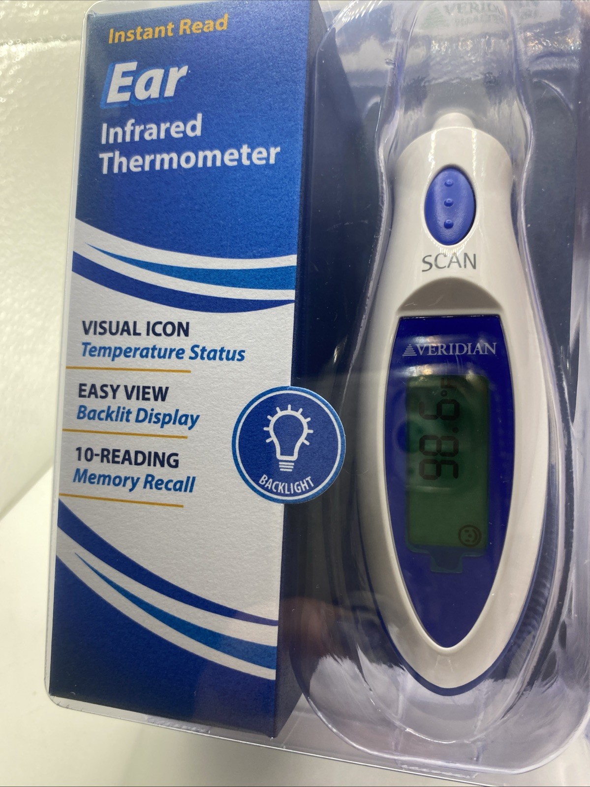 Ear Thermometer Instant Read Infrared TS7 Veridian HealthCare NEW All Ages