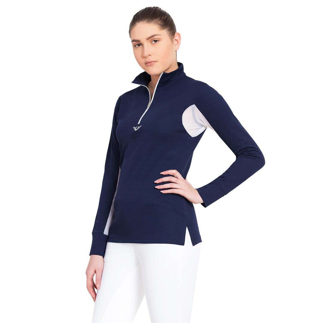 TuffRider Ladies Long Sleeve Ventilated Technical Sport Shirt – UV Protection, Q