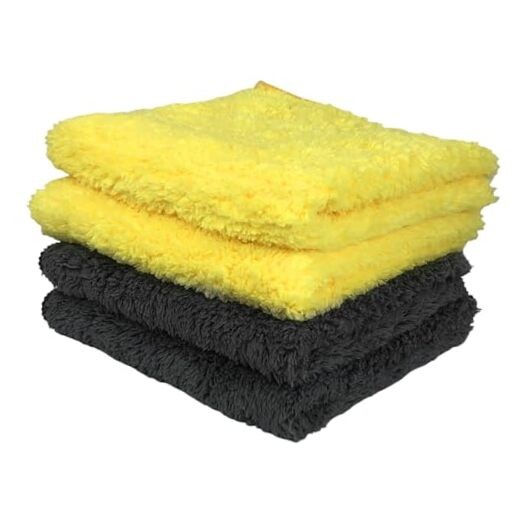Microfiber Cleaning Cloths (14" x 14") with Double-Sided Coral 4pcs/2colors
