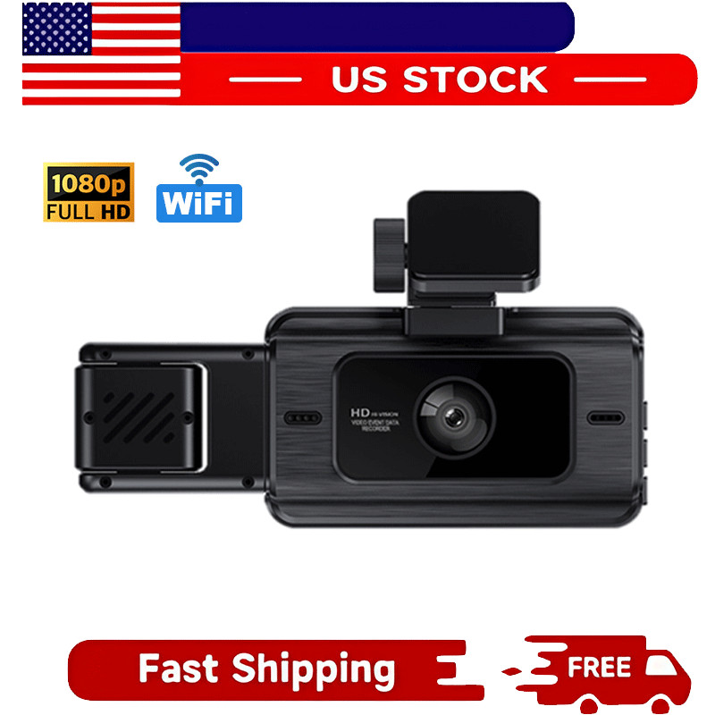 1080P Dash Cam WiFi Dash Camera Front Rear Inside Cam G-Sensor Parking Monitor