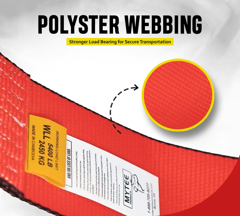10 Pack 4"x40' Red Winch Straps w/ Flat Hook WLL 5400 # Cargo Control for Fla...