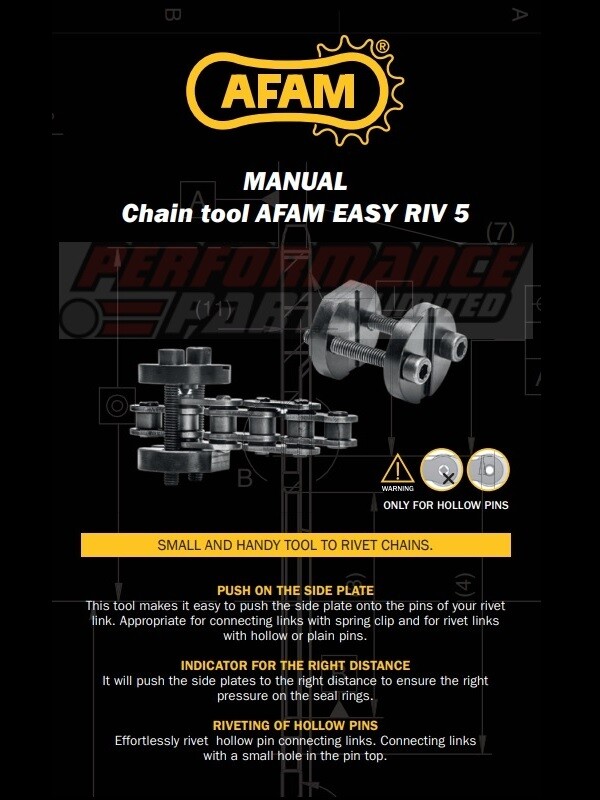 Yamaha Thunderace Chain Riveting Joining Tool For Hollow Tip Rivet Links