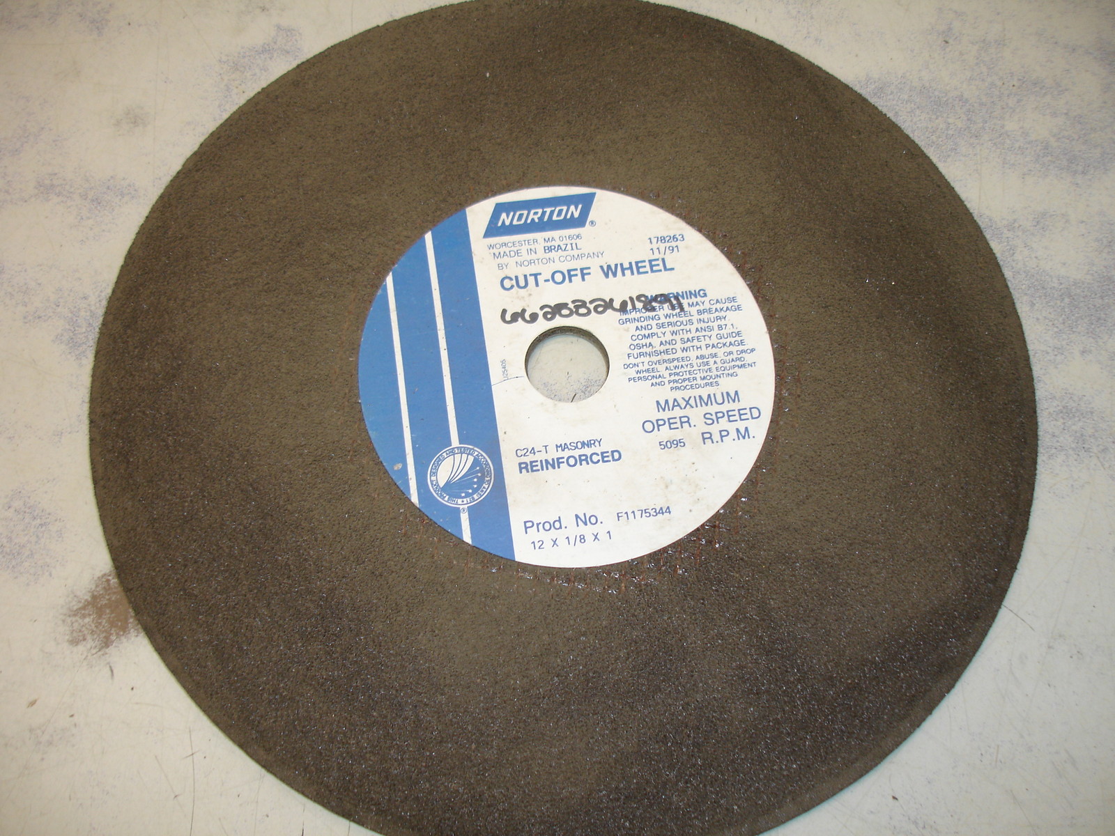Norton Masonry 12" by 1/8" by 1" Cut Off Wheel circular Saw Concrete 66253261891