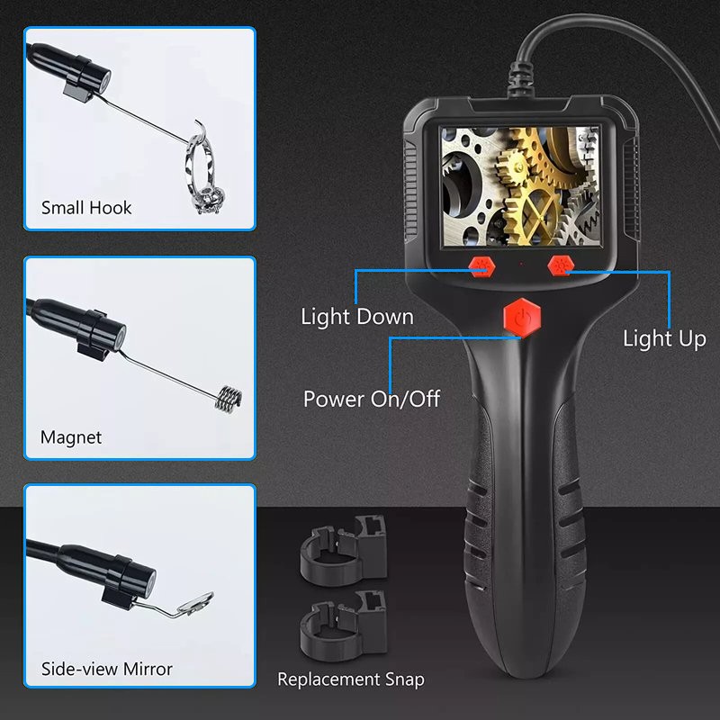 1080P HD LED Handheld Industrial Endoscope 8mm Borescope Inspection Snake Camera
