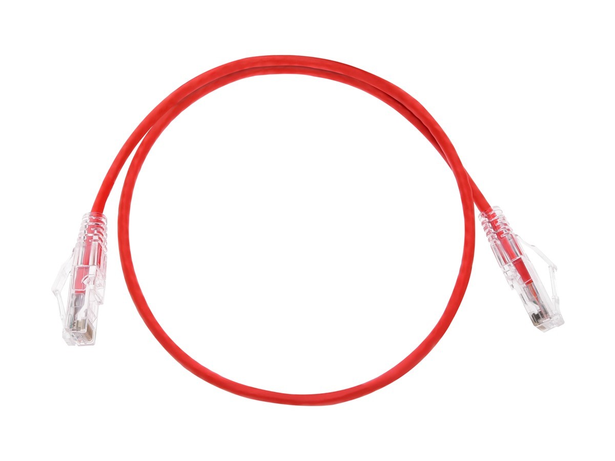 Monoprice Cat6 Ethernet Patch Cable - 2 feet - Red | Snagless RJ45 Stranded