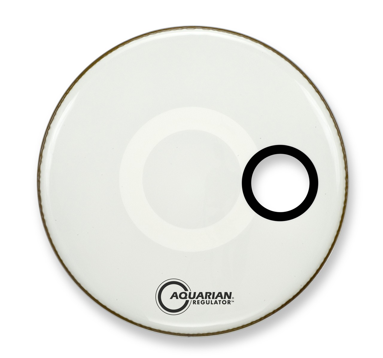 Aquarian - RSM16WHT - 16" Regulator Off-Set Hole Gloss White with Tom Hoop