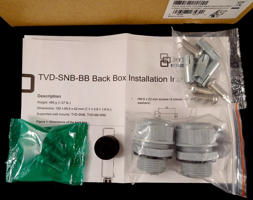 Interlogix Back Box For TVD-SNB-BB Swan Neck Bracket, New In Box