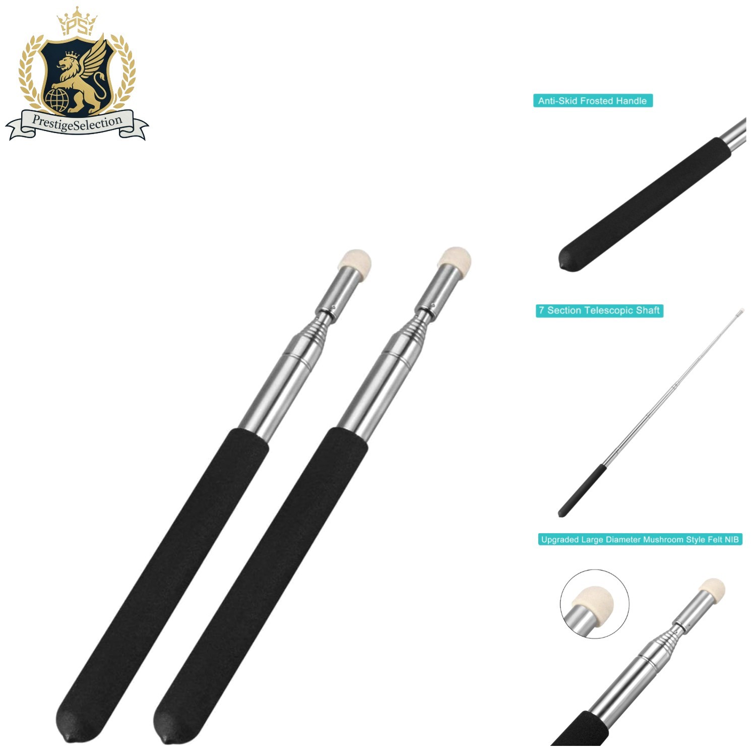 2PCS Telescopic Teachers Pointer - Adjustable & Lightweight Presentation Tool