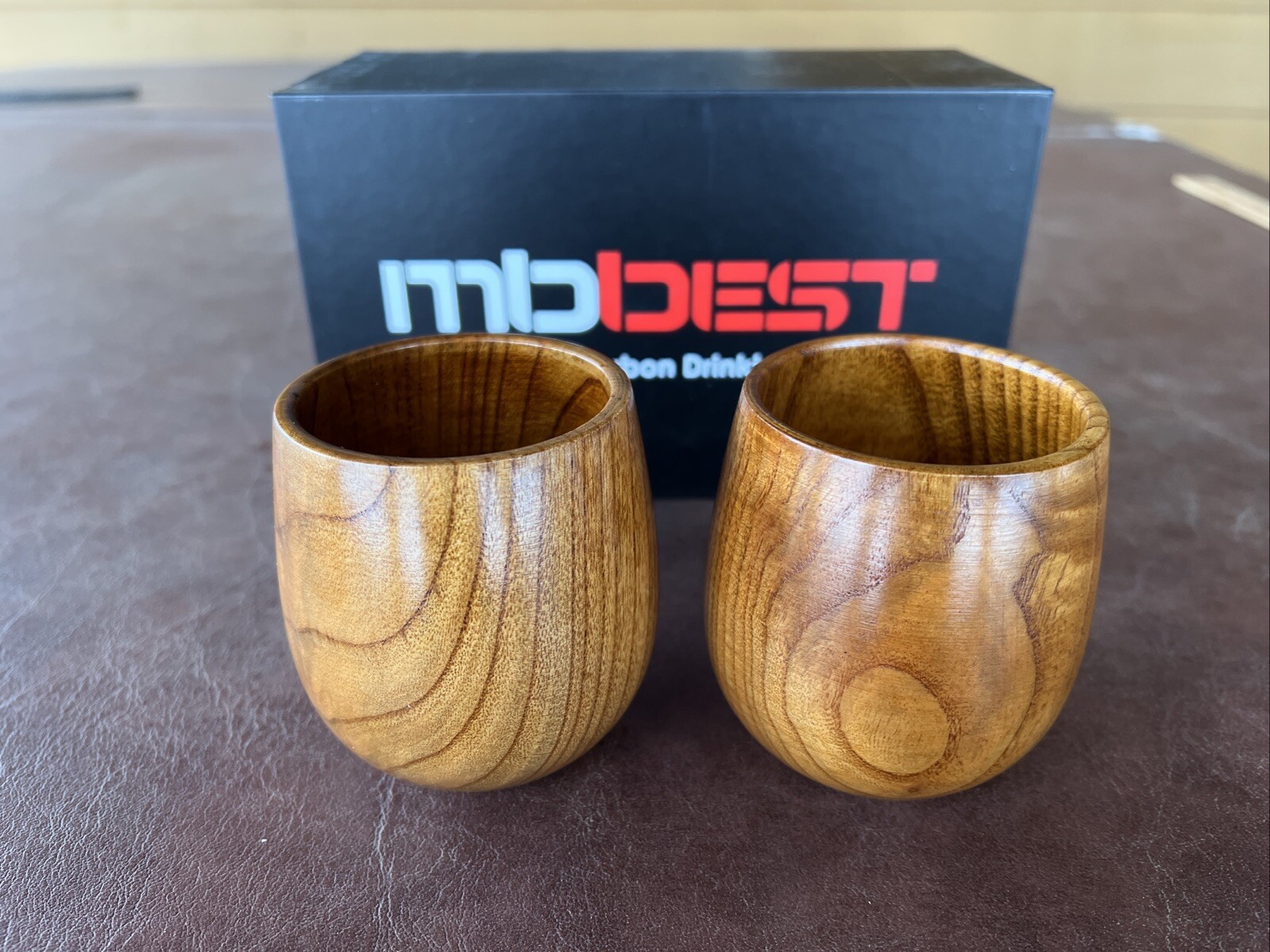 MB Best Wooden Bourbon Drinking Glass Set 2