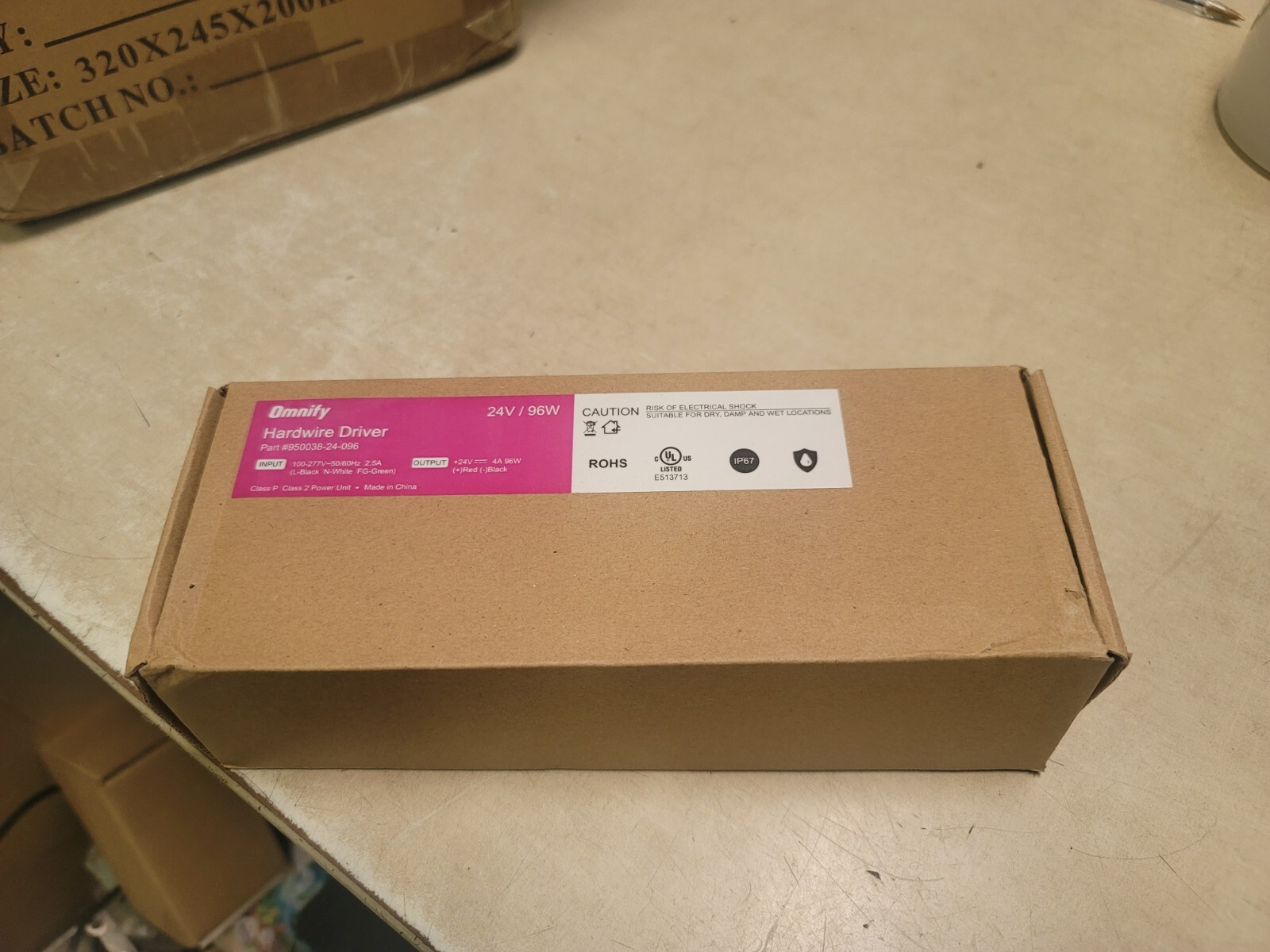 Omnify LED Power Driver Supply 24V 96W 950038-24-096 Dry Damp and Wet Locations