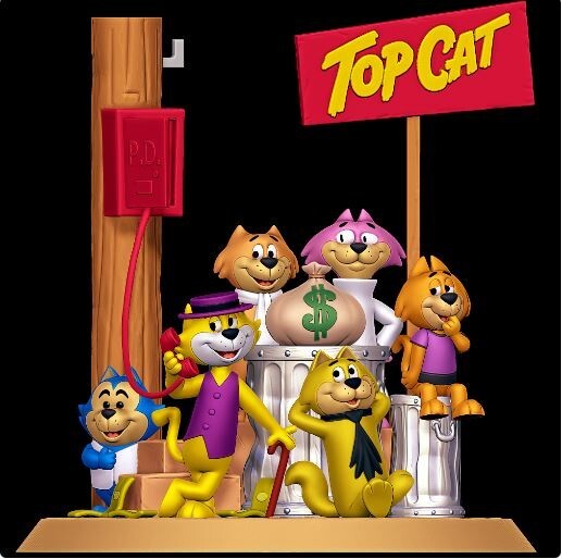 UNPAINTED Top Cat Character Diorama 3d Printed Model Kit
