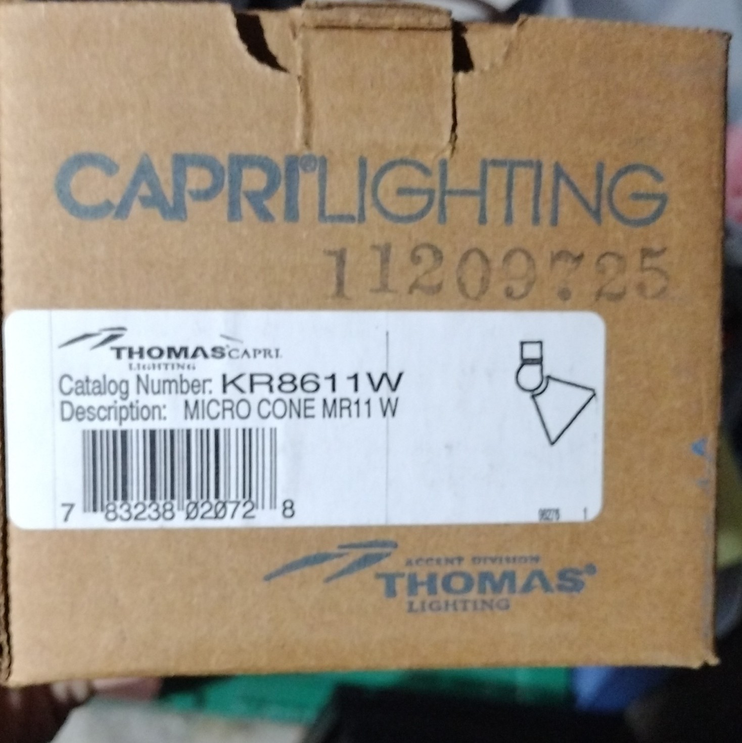 Thomas Capri KR8611W MR11 Halogen Track Lighting Fitting White 120V 35W