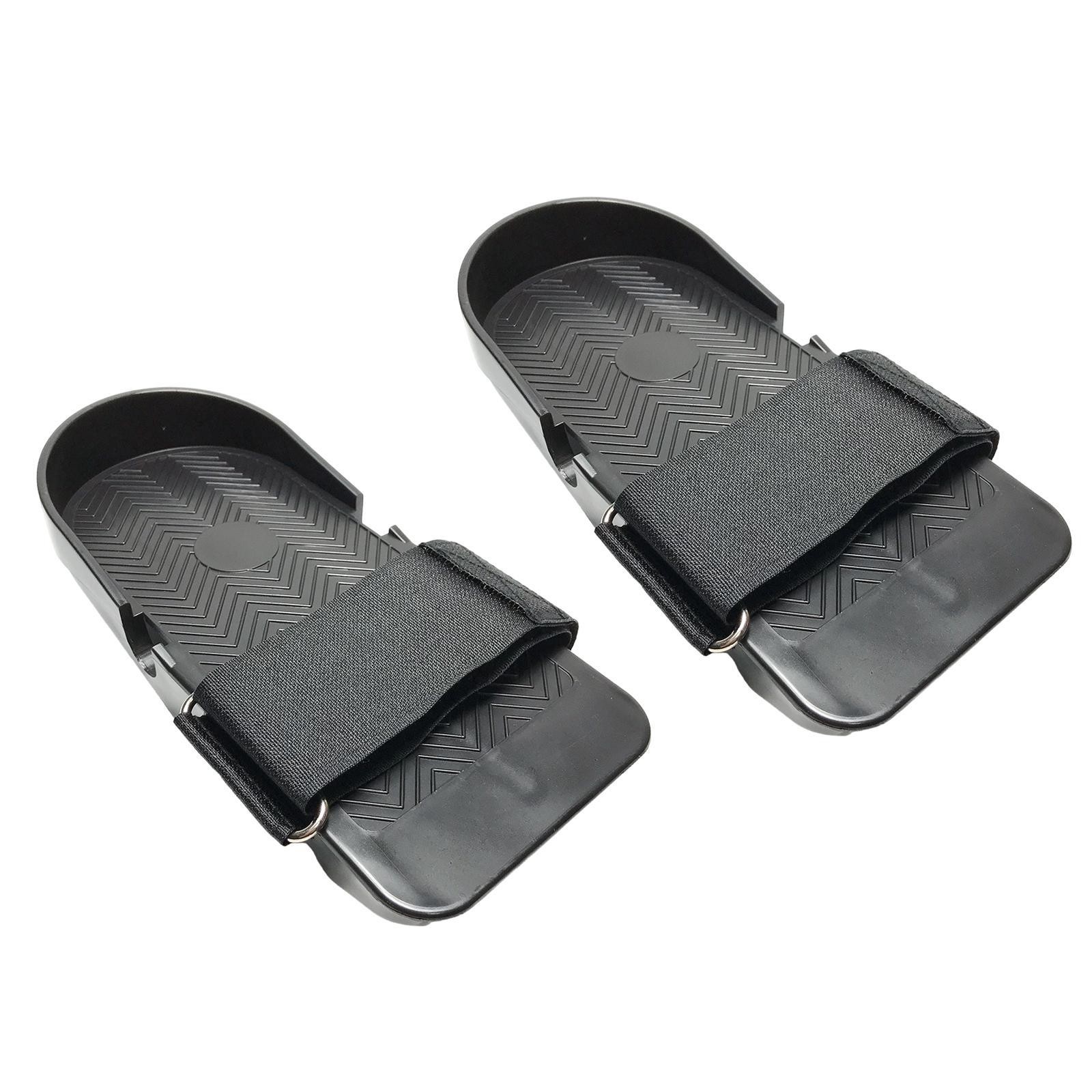 Rowing Machine Foot Pedals Pair Sturdy Exercise Machine Replaces Parts Black