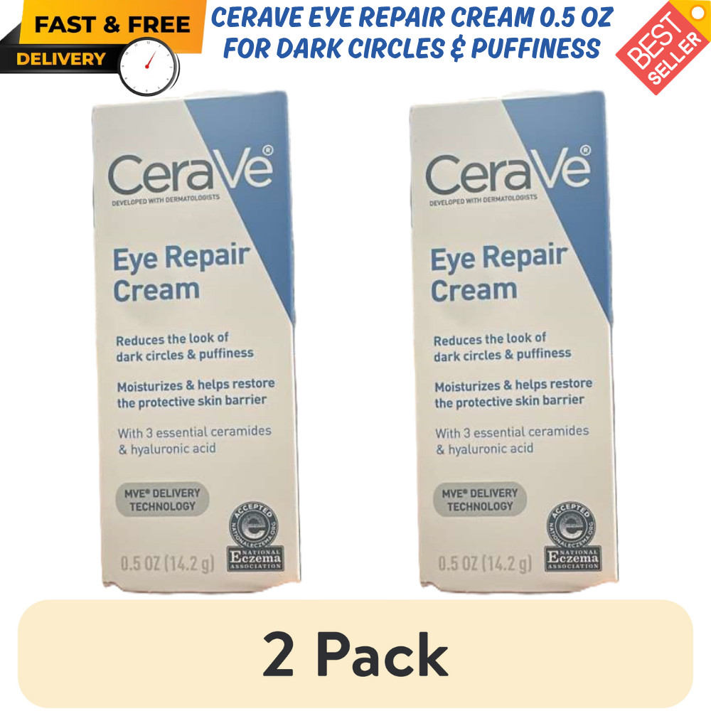 2 Pack CeraVe Eye Repair Cream 0.5 oz for Dark Circles & Puffiness FREE SHIPPING
