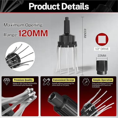 Universal CV Boot Expander Installation Tool Manual 1/2" Dr. CV Joint Boot