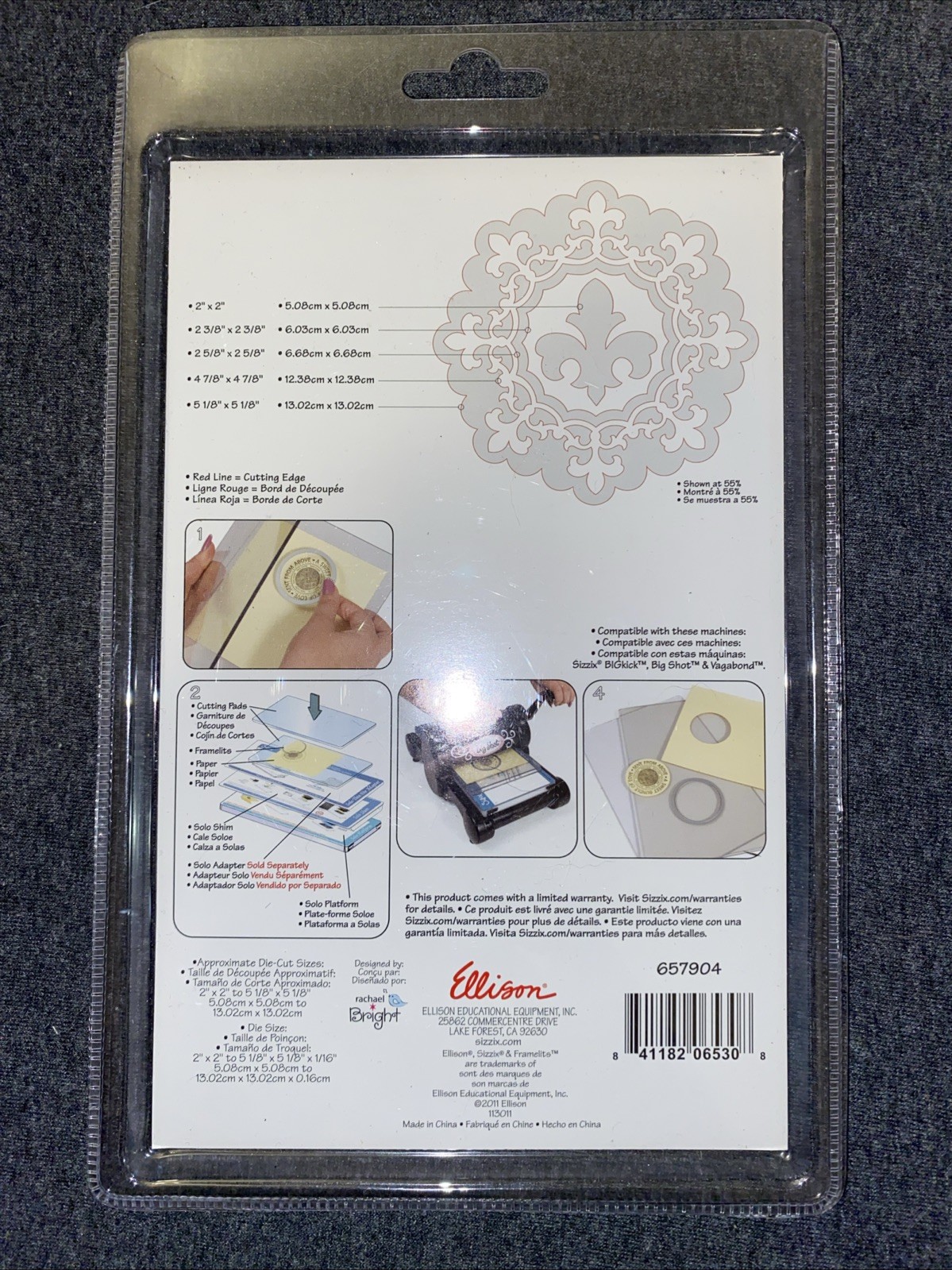 SISSIX Die Cut Framelits - Fleur de Lis Edging NEW