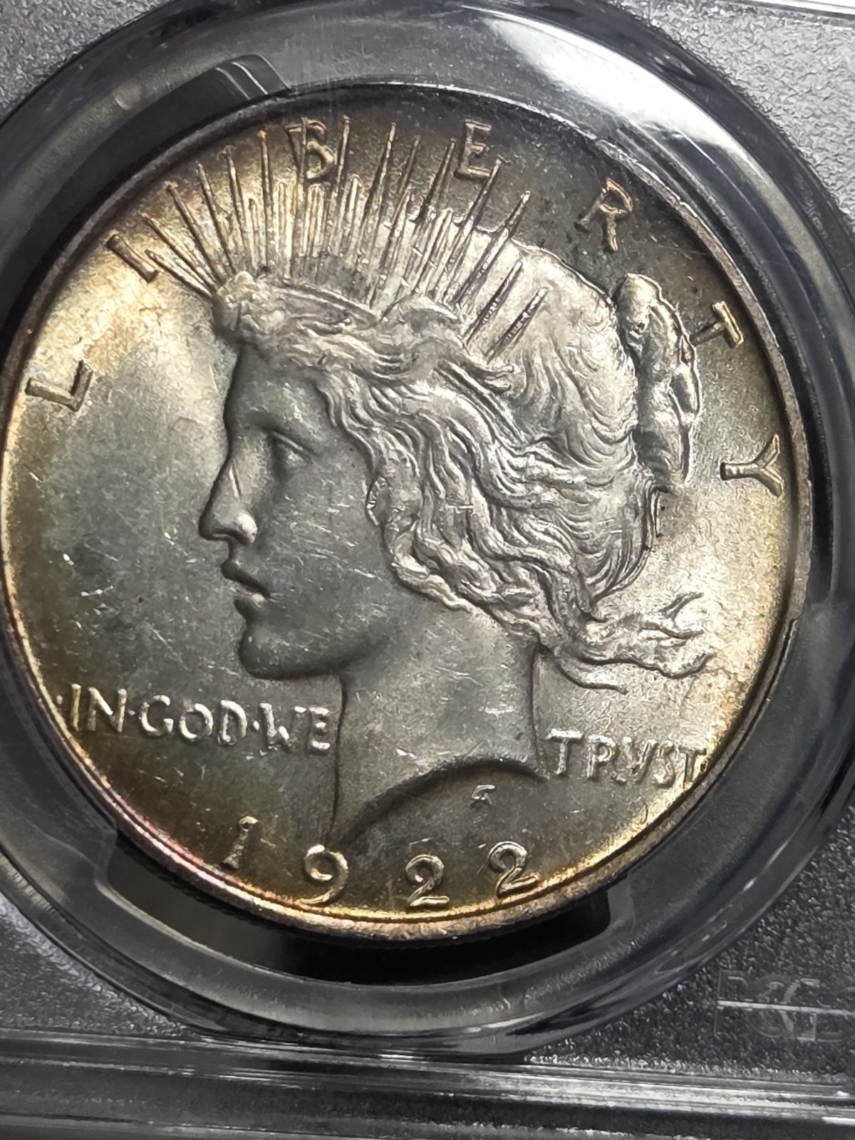 1922 $1 Peace Dollar PCGS MS63 Toned