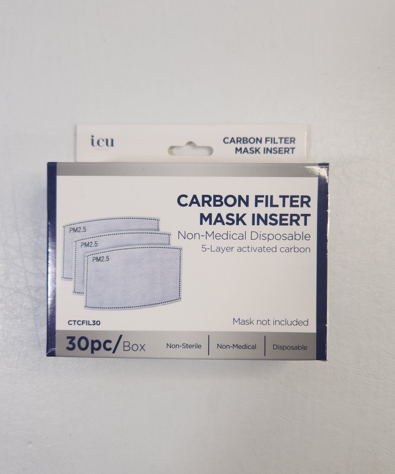 30-Pack, 5-Layer Activated Carbon Mask Filter Insert! Reusable, PM 2.5!