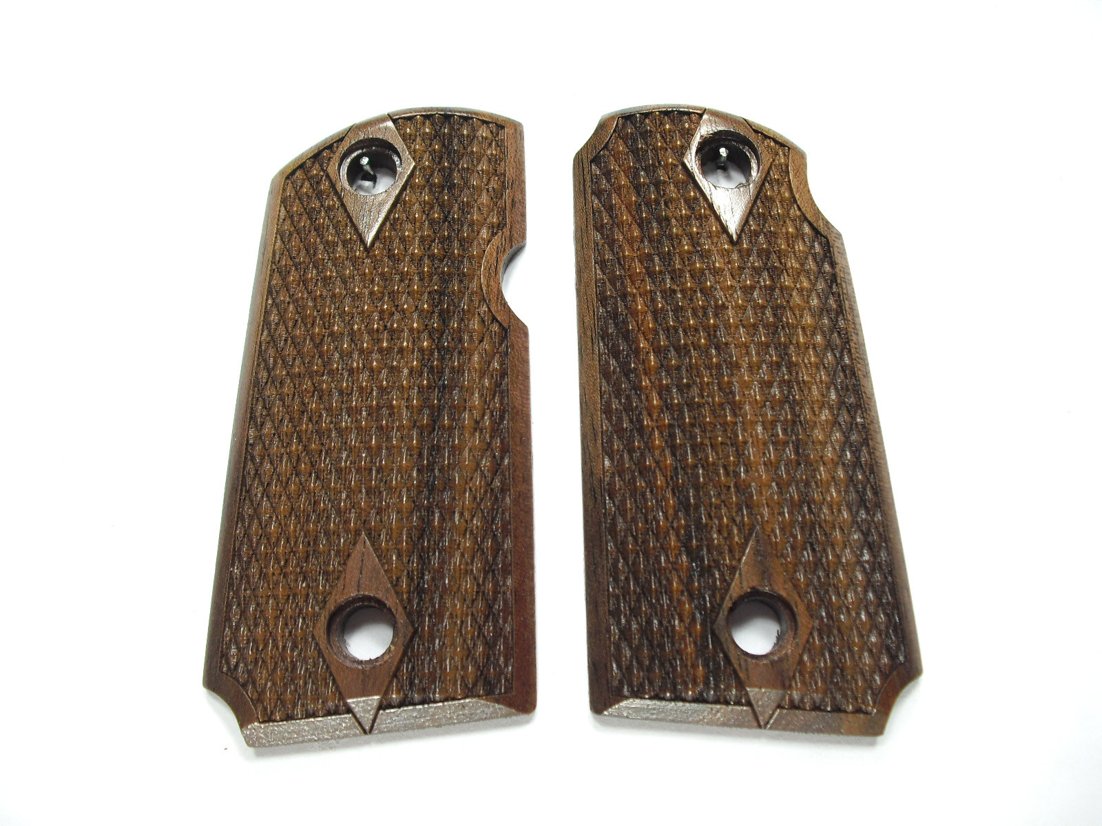 Walnut Double Diamond Kimber Micro 9 Grips Checkered Engraved Textured