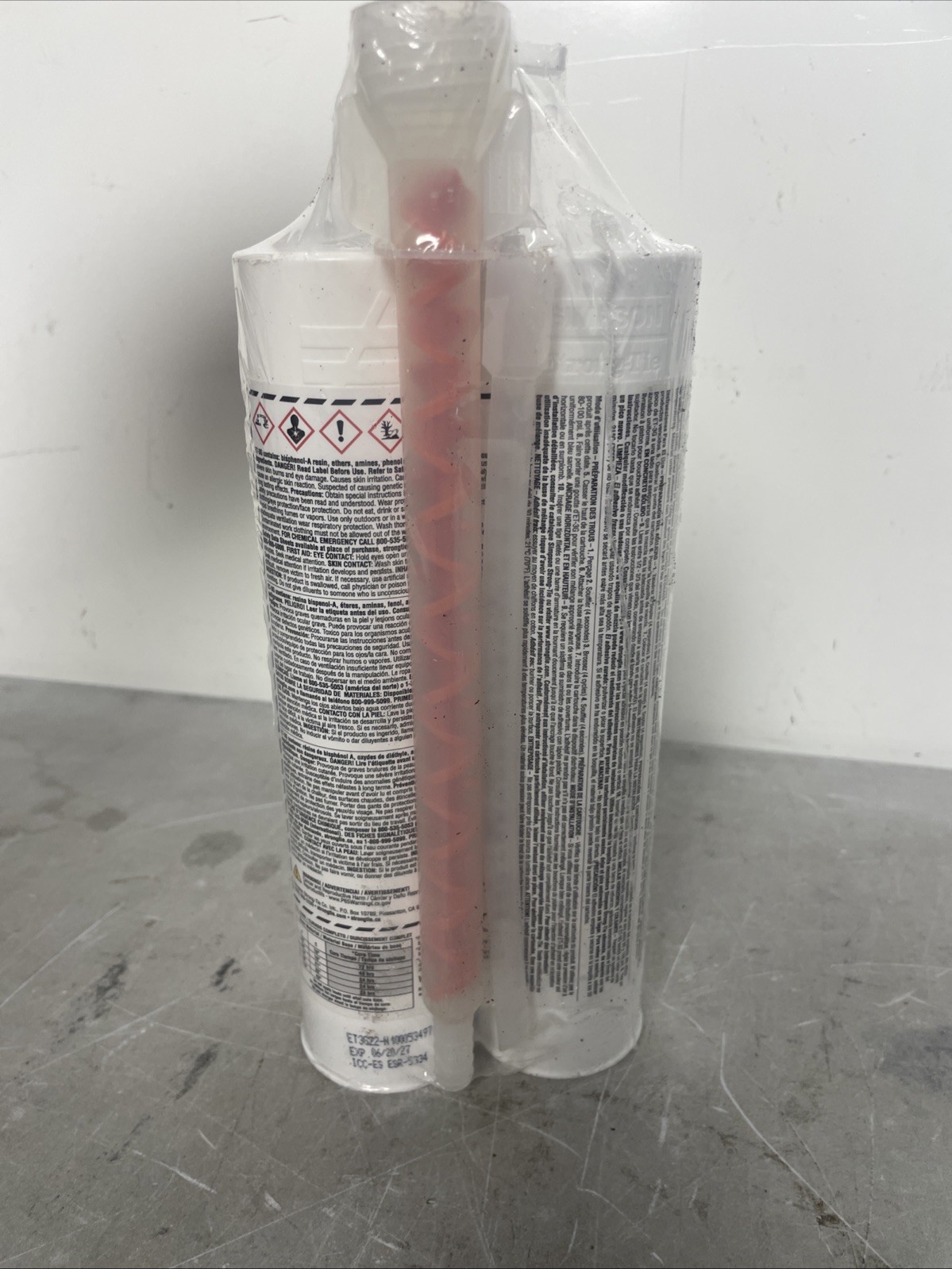 Simpson strong tie ET-3G anchoring adhesive 22 ounces. exp 27