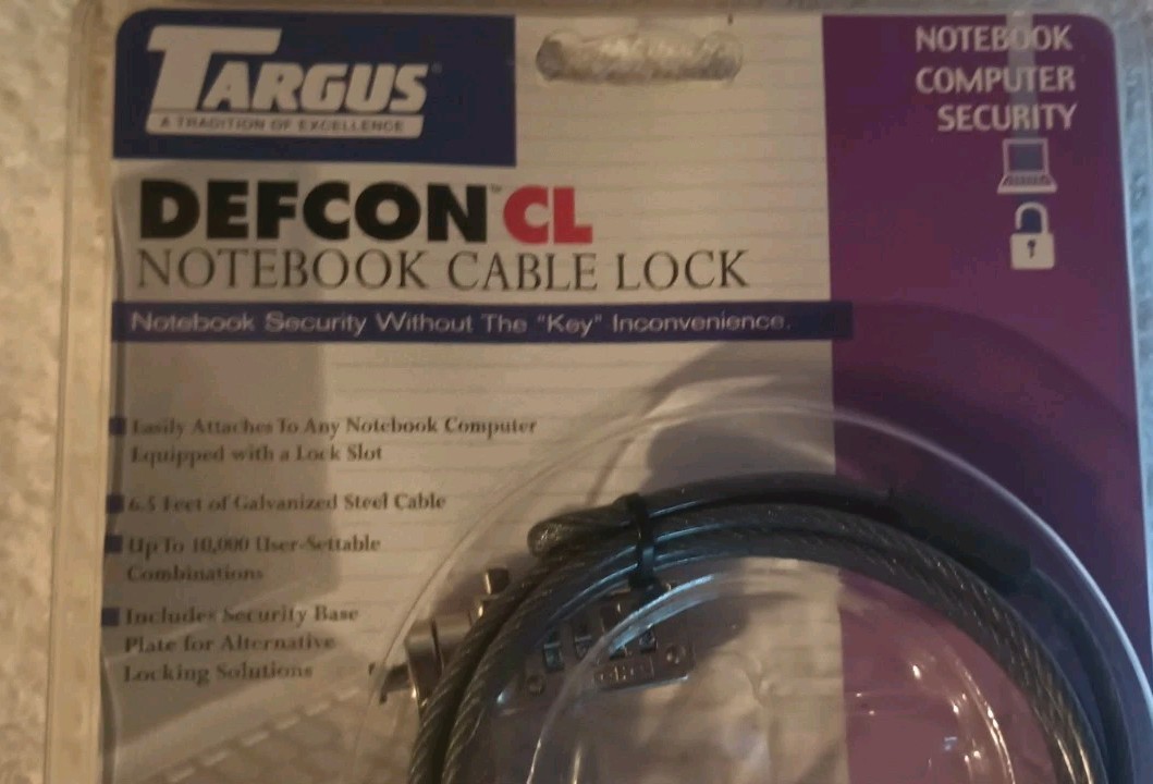Targus Defcon CL Notebook Laptop PC Desktop Combo Cable Lock Security PA410U New