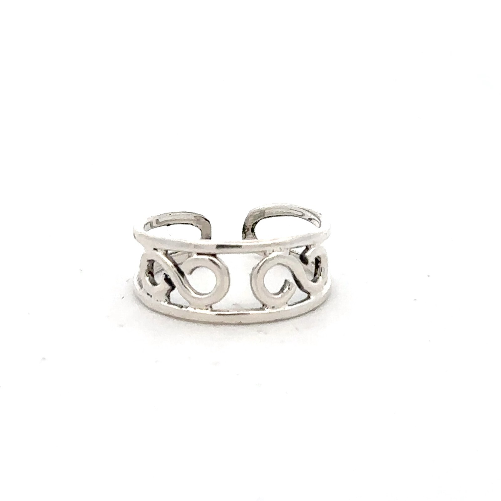 Sterling Silver Wire Pattern Toe Ring Adjustable Size