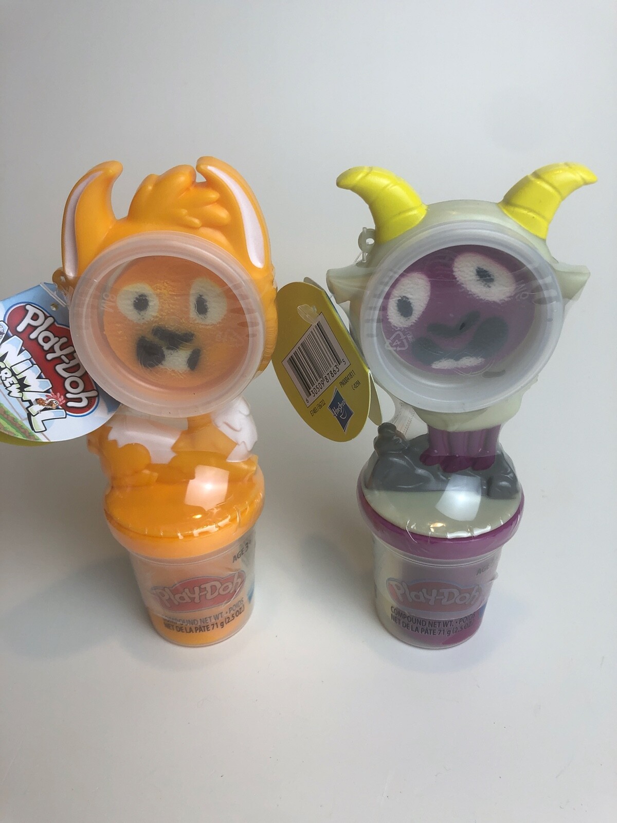 Lot Of 2 New Play-Doh Animal Crew Sets Chick & Billy Goat 2.5oz Each & Molds