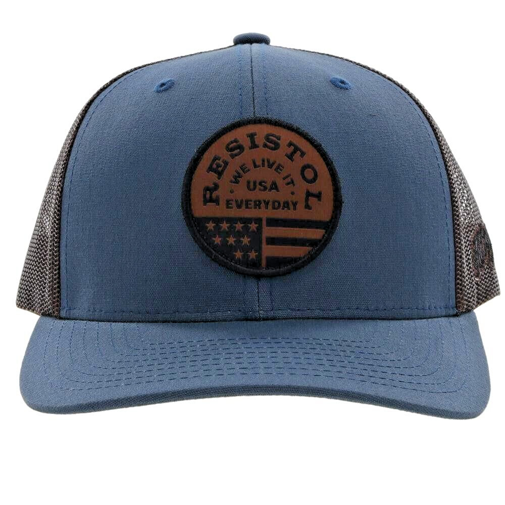 HOOEY RESISTOL BLUE/BROWN Snapback Trucker Hat 2250T-BLBR