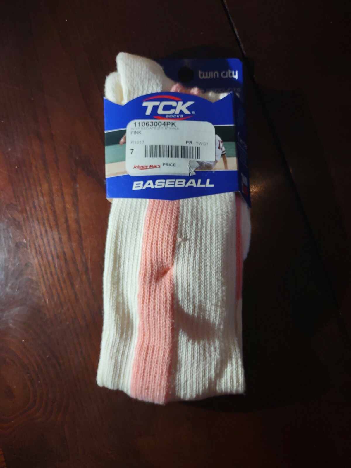 TCK Youth Medium 2n1 Stirrup Pink Baseball Socks