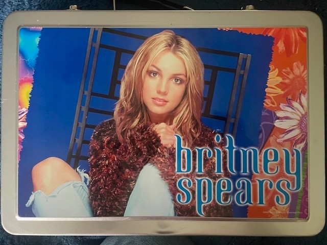 Vtg BRITNEY SPEARS 2000 Metal Lunchbox Art Collectible Supplies Box Y2K VGC Rare