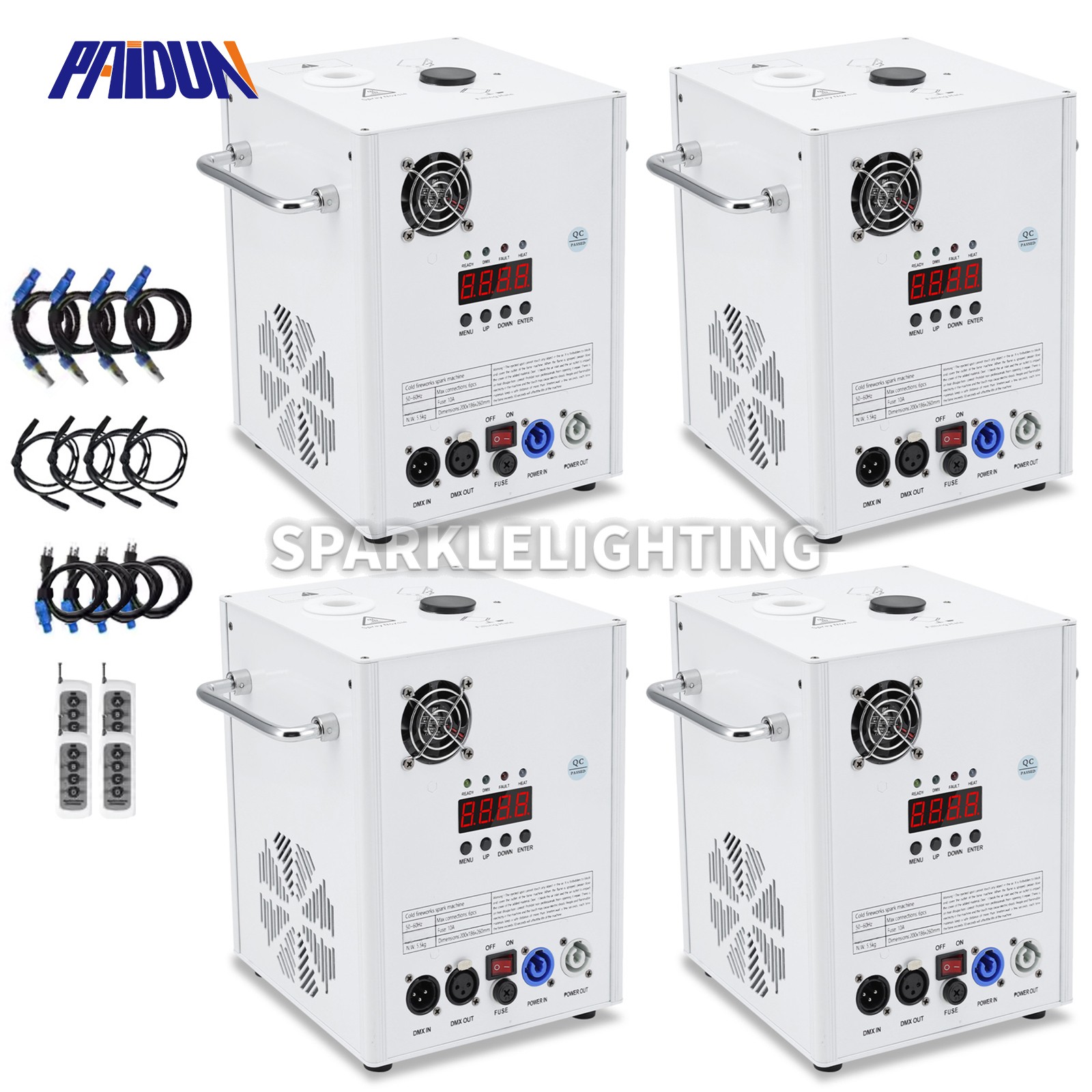 PAIDUN 750W Cold Spark Machine Fountain Firework Sparkler Effect DMX512 Remote