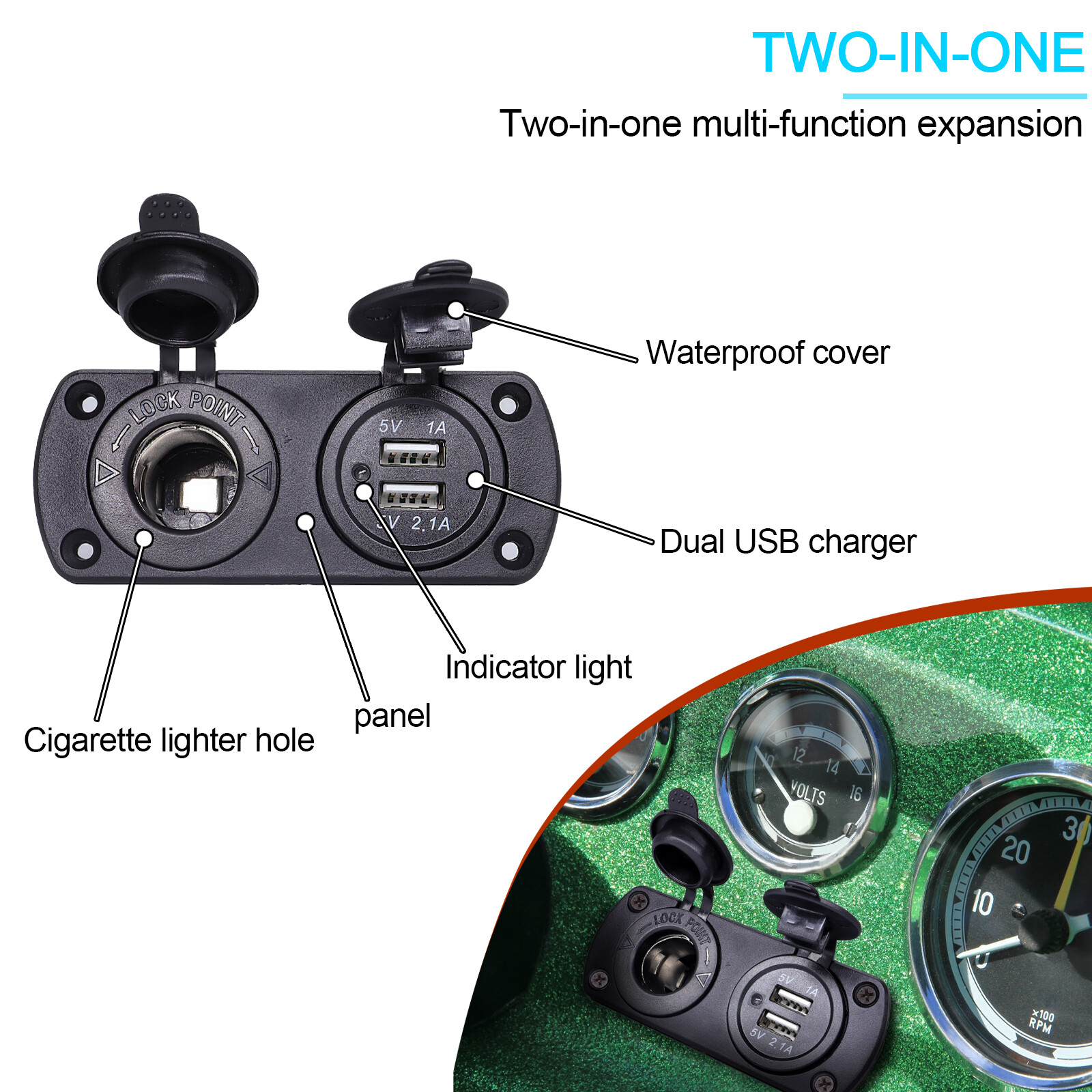 Car Dual USB Port Cigarette Lighter Socket 12V Charger Power Adapter Outlet US