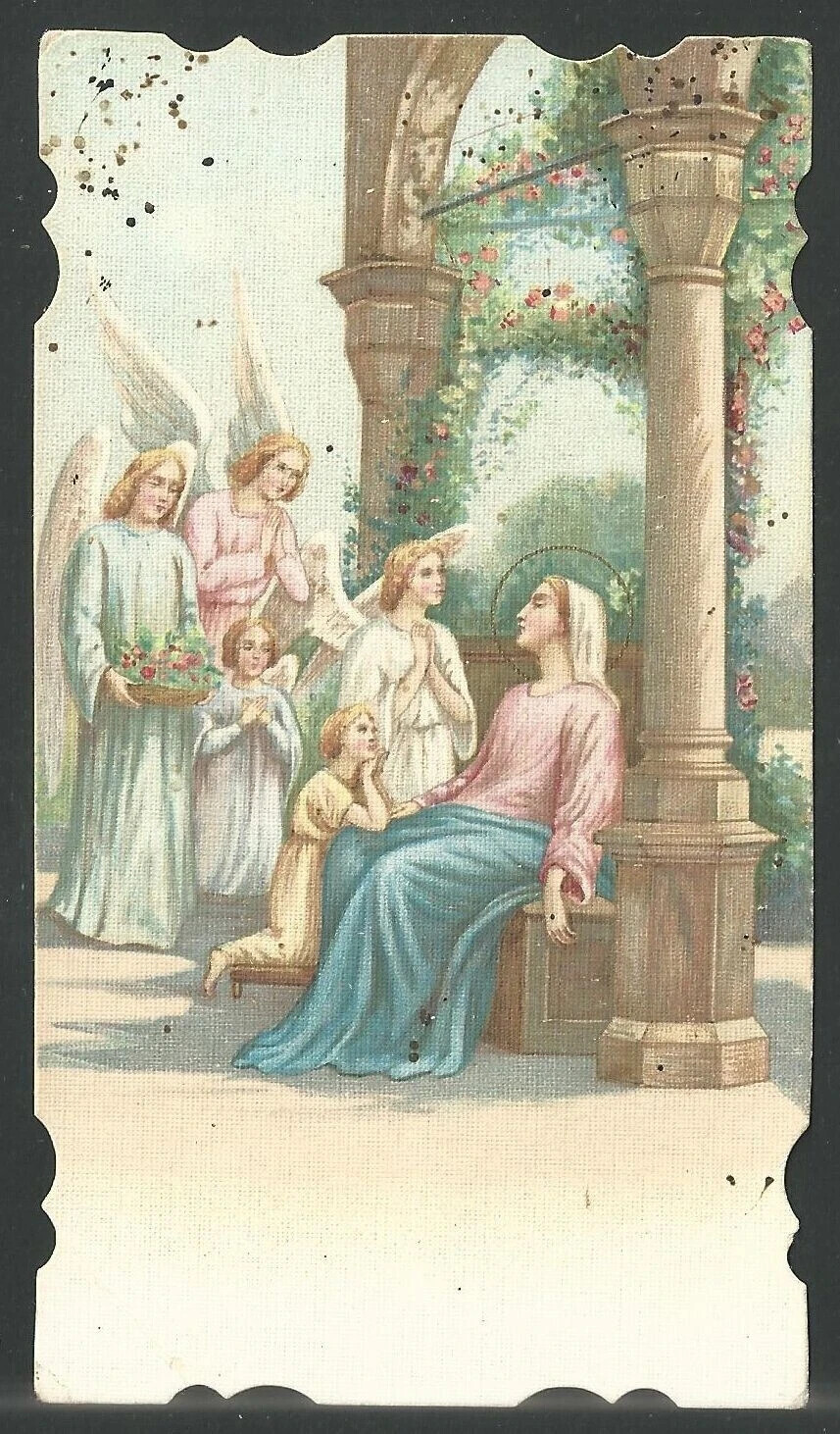 Holy card antique of Virgin de la Virgin image pieuse santino estampa