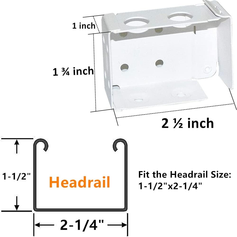 2pcs Box Mounting Bracket for Low Profile Horizontal Blinds with 1-3/4" x 2 1/2"
